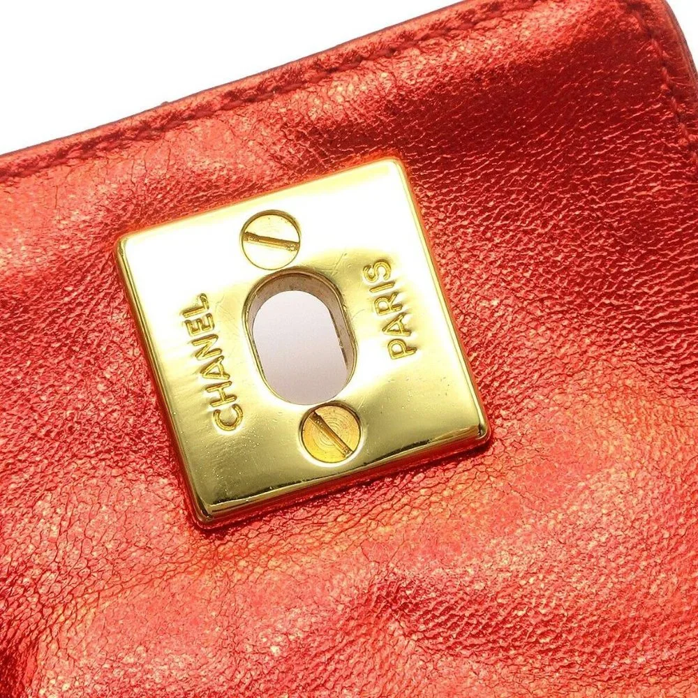 Chanel Turnlock Bangle Red Lambskin